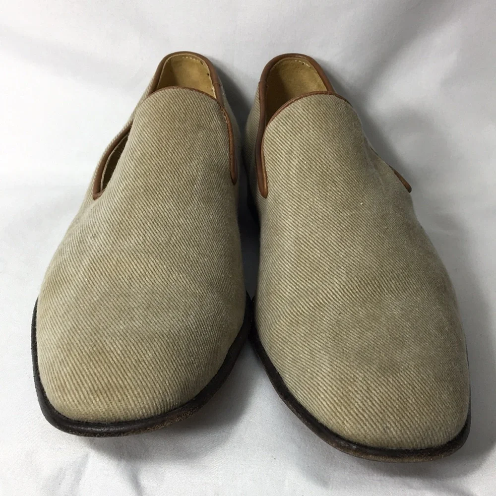 Donald J. Pliner Mens Fabric & Leather Slip-On Loafers Size 8 Like-NEW Condition